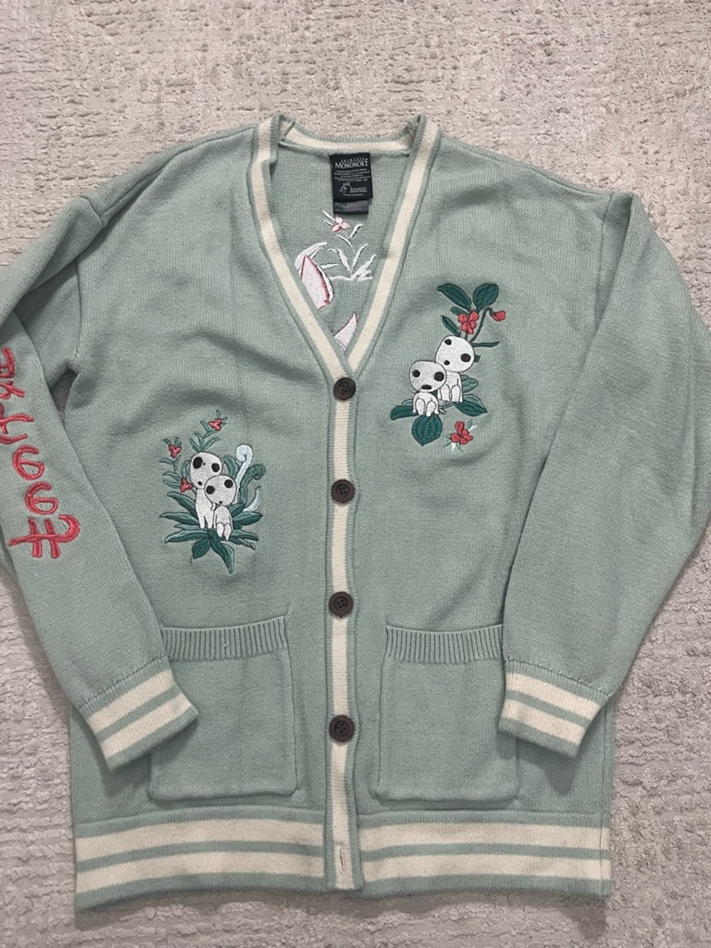 Princess Mononoke- Studio Ghibli Embroidered Cardigan
